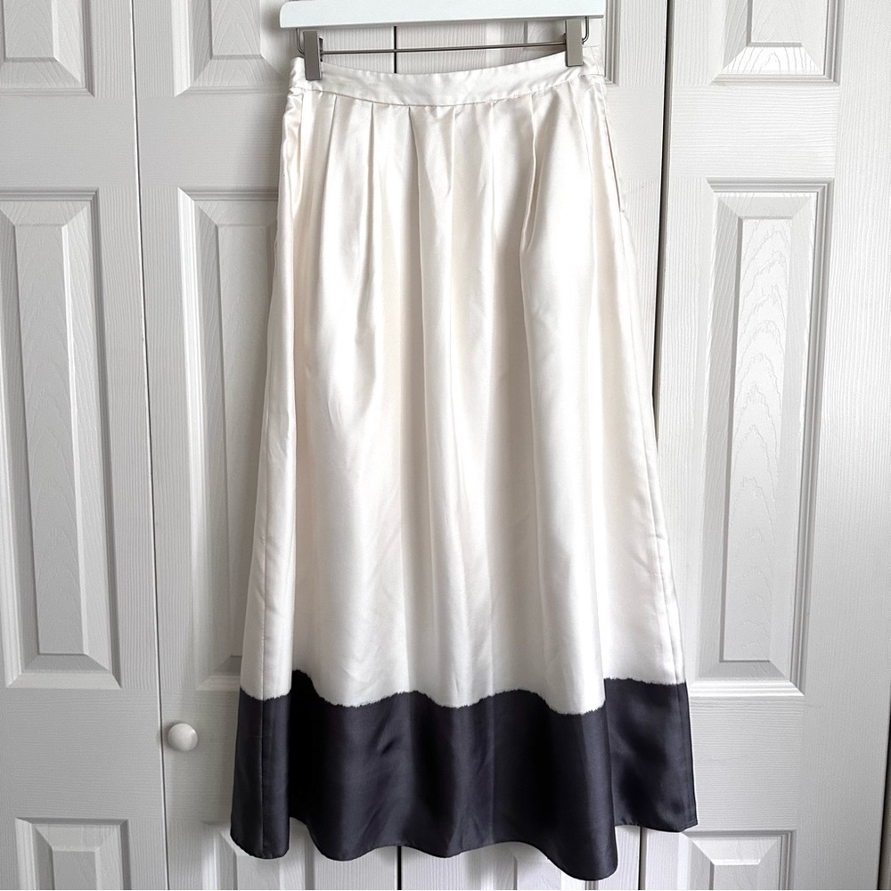 Banana Republic Heritage Collection Silk Skirt Ivory With Grey Ombre - Picture 3 of 11